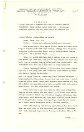 Sambutan pembantu Gubernur di Pamekasan pada Upacara pembukaan pameran pembangunan / pekan hibura...