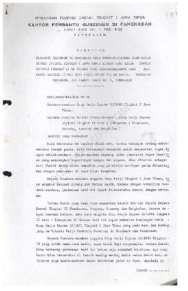 Sambutan pembantu Gubernur di Pamekasan pada rapat / pertemuan Grup kerja Inpres 10 / 1981 Tingka...