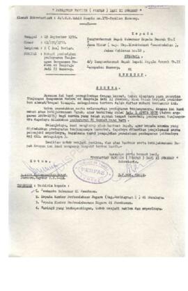 Mutasi pemindahan pembayaran tunjangan bangsawan Madura ex Swapraja Dati II Sumenep, surat dari p...