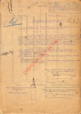 Stemt overen met voorz register de regentschaps secretaris aan den  gouverneur van de provincie o...