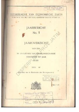 Dept. van economische zaken mededeelingen van het centraal kantoor voor de statistiek No 1 jaarov...