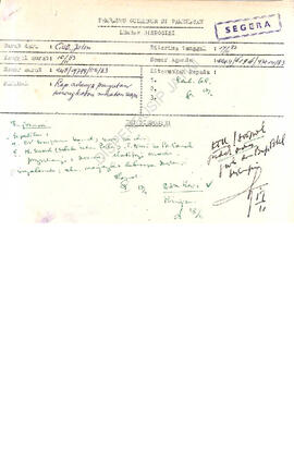 Berkas dari Gub KDH TK. I Jatim Asisten V Sewilda u.b.Kepala Biro Bina Pemerintahan tgl 10 Nop 19...