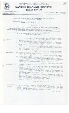 Surat Keputusan Ka.Kanwil Dep.Kes Prop Jatim Nomor : HK.00.06.6.2./30 tentang pemberian ijin teta...