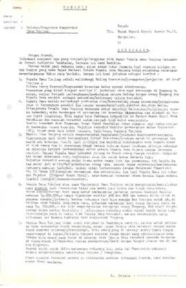 entang keluhan / pengaduan masyarakat desa Tunjung