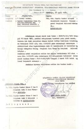Dari Kanwil  Direktur Jenderal Transmigrasi Propinsi Jawa Timur