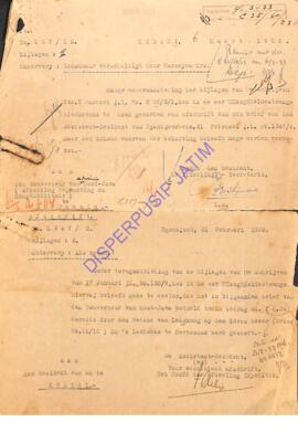 Voor de regent van lamongan, aan het hoofd van den provinciale contrale bedrijven dienst te soera...