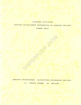 Laporan Kegiatan Kantor Departemen Kesehatan Kotamadya Malang Tahun 1997 Jl.Karya Timur No.10 Malang